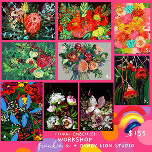 Floral Embellish Workshop at The Dandy Lion Studio!