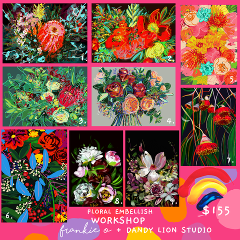 Floral Embellish Workshop at The Dandy Lion Studio!