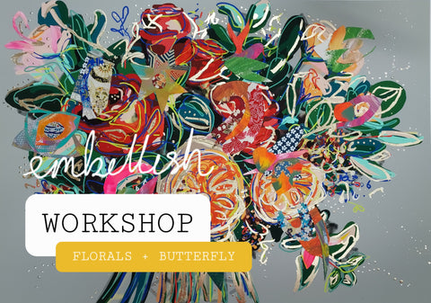 ADULT WORKSHOP - FLORAL BUTTERFLY BIRD  Embellish Saturday 3rd February 11am - 3pm