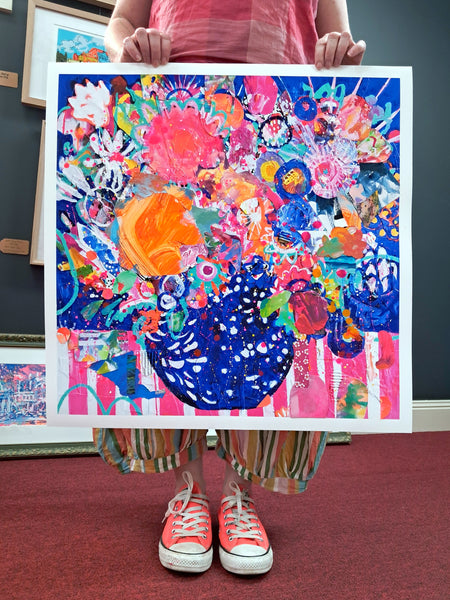 Grand Days (Orange) Hand Embellished Print