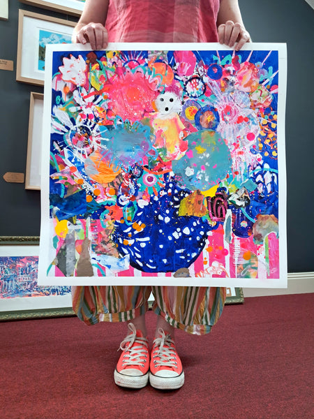 Grand Days (Blue) Hand Embellished Print