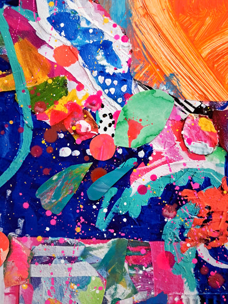 Grand Days (Orange) Hand Embellished Print