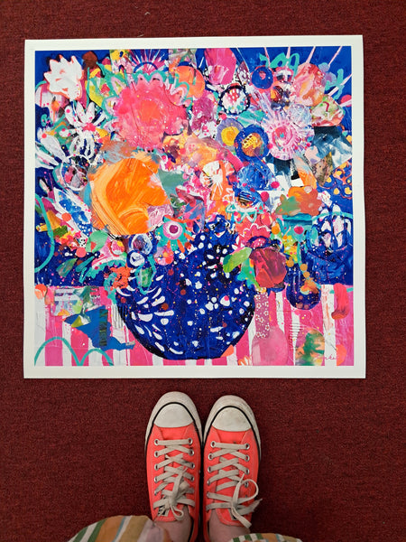 Grand Days (Orange) Hand Embellished Print