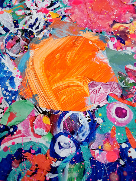 Grand Days (Orange) Hand Embellished Print