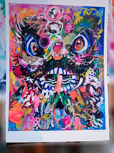 Dancing Through the Fire - Hand Embellished Print