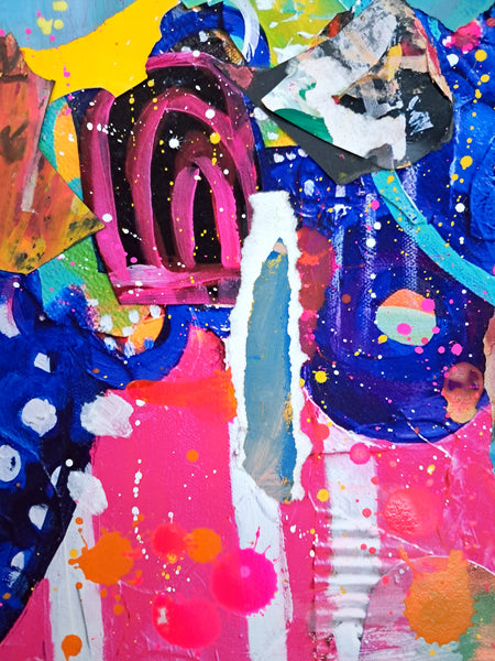 Grand Days (Blue) Hand Embellished Print