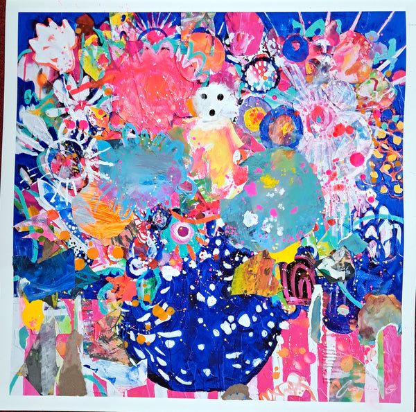 Grand Days (Blue) Hand Embellished Print