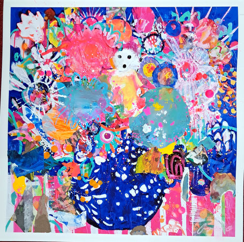 Grand Days (Blue) Hand Embellished Print