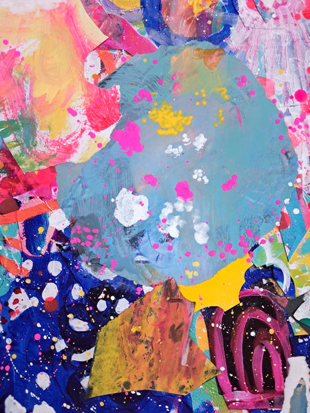 Grand Days (Blue) Hand Embellished Print