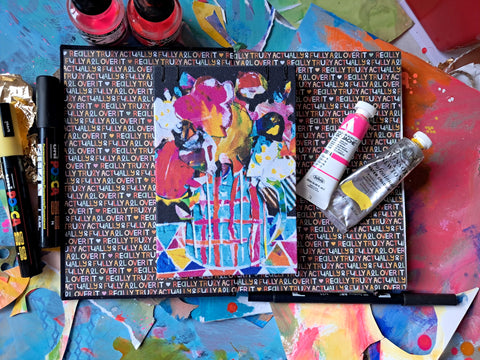 Hand Bound Artist Journals - Inner Goddess (black thread)