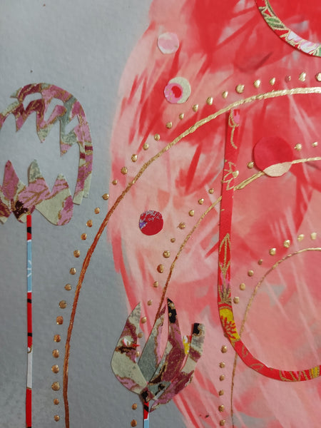 Gertie Galah -- A4 Hand Embellished Print (unframed)