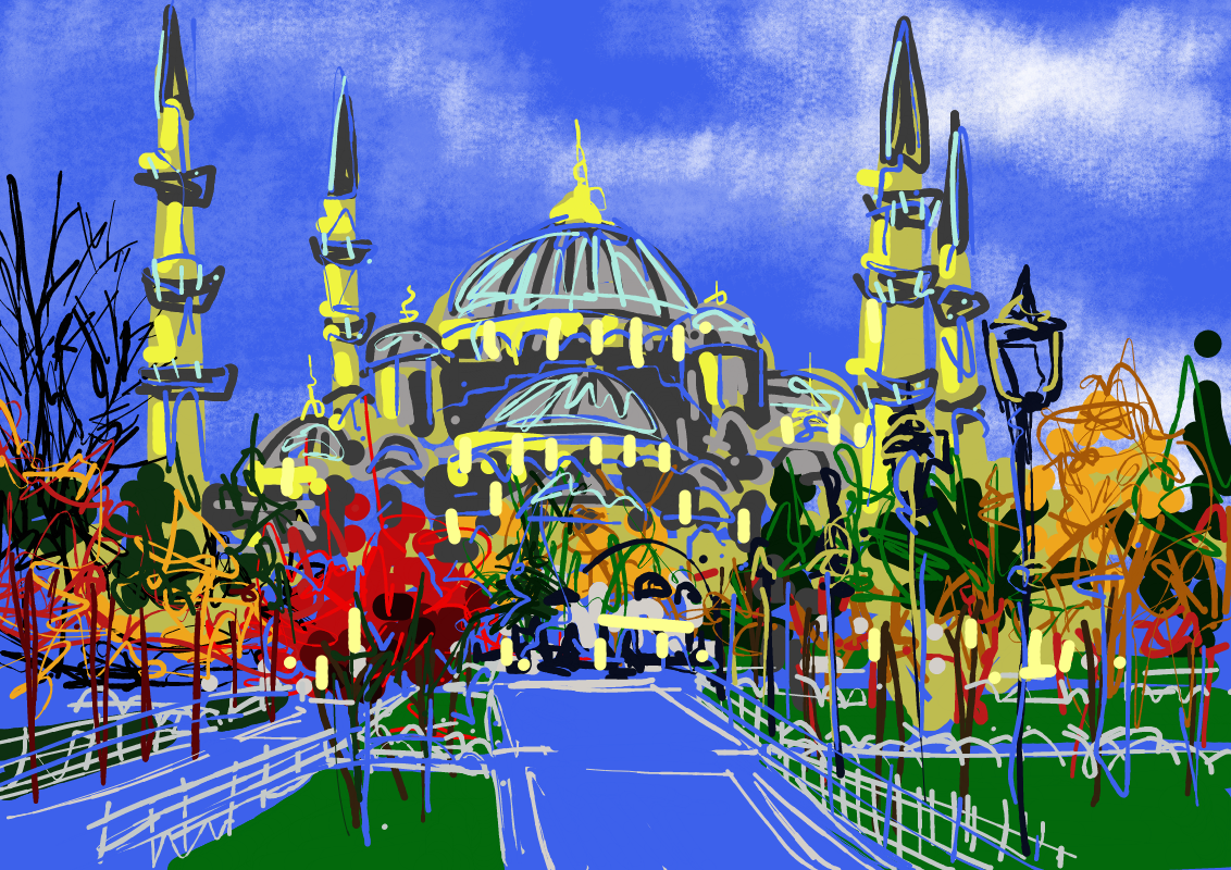 259# Gazing at the Blue Mosque, Istanbul
